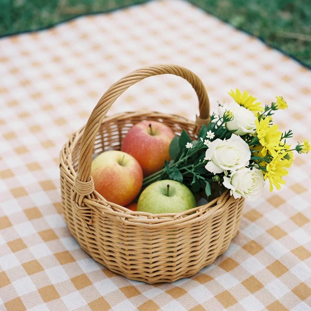 Checkered picnic setup location